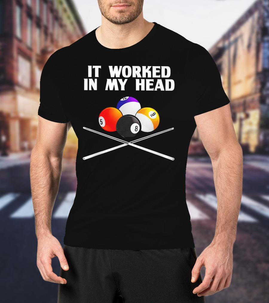 It Worked In My Head Billiard Balls And Cue Sticks T-Shirt