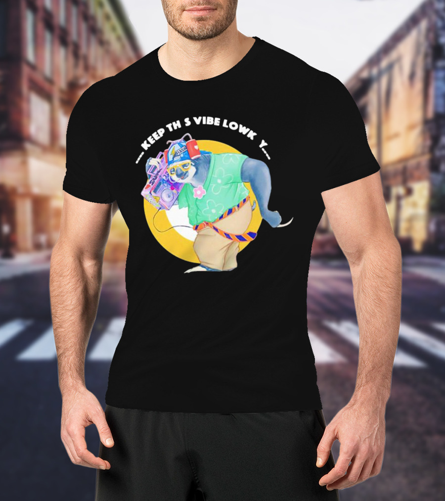 Sloth Keeping This Vibe Lowkey With Boombox And Sunglasses T-Shirt