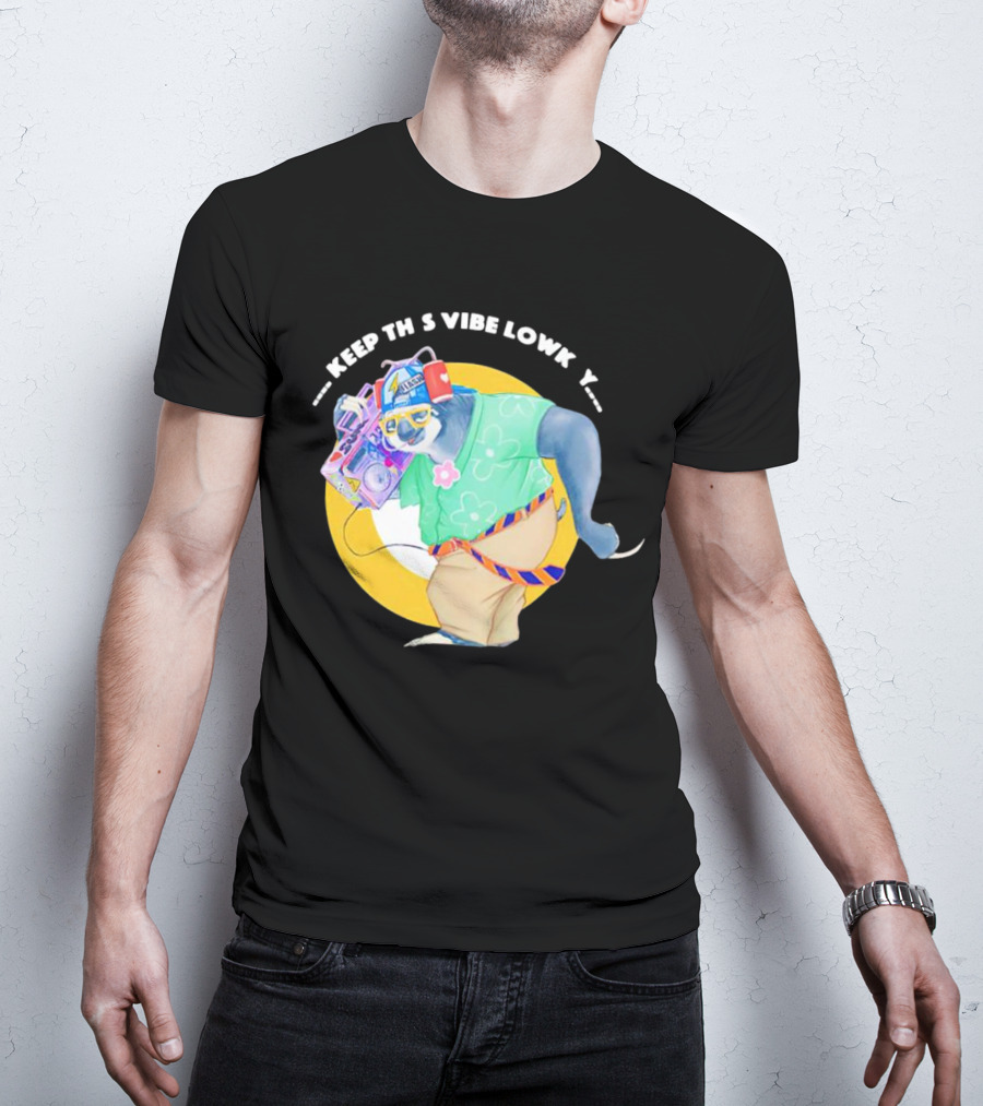 Sloth Keeping This Vibe Lowkey With Boombox And Sunglasses T-Shirt
