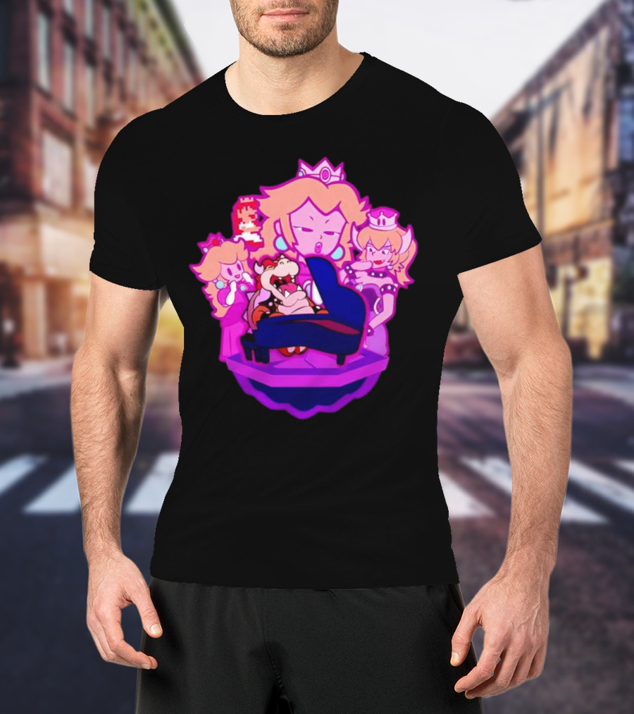 Peaches Super Mario Bros Bowser Piano Performance Oscars T-Shirt