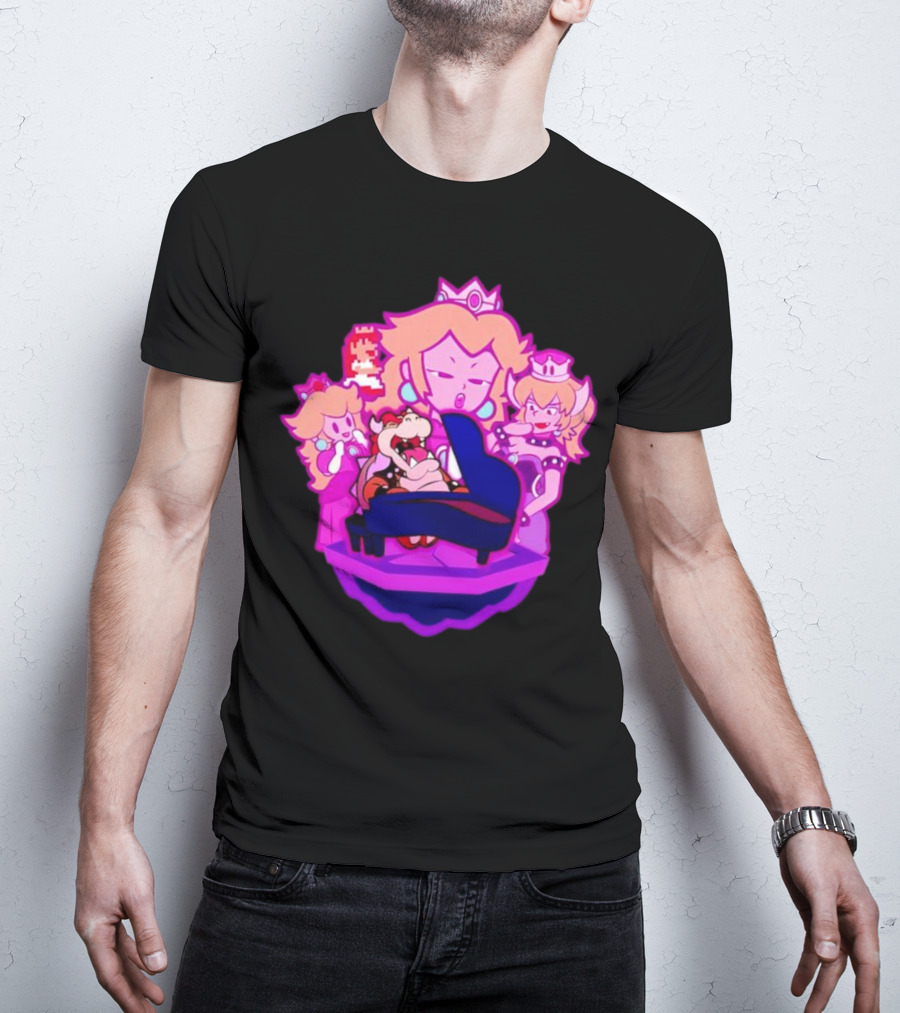 Peaches Super Mario Bros Bowser Piano Performance Oscars T-Shirt