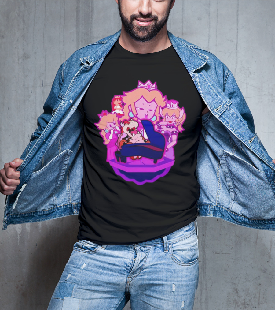 Peaches Super Mario Bros Bowser Piano Performance Oscars T-Shirt
