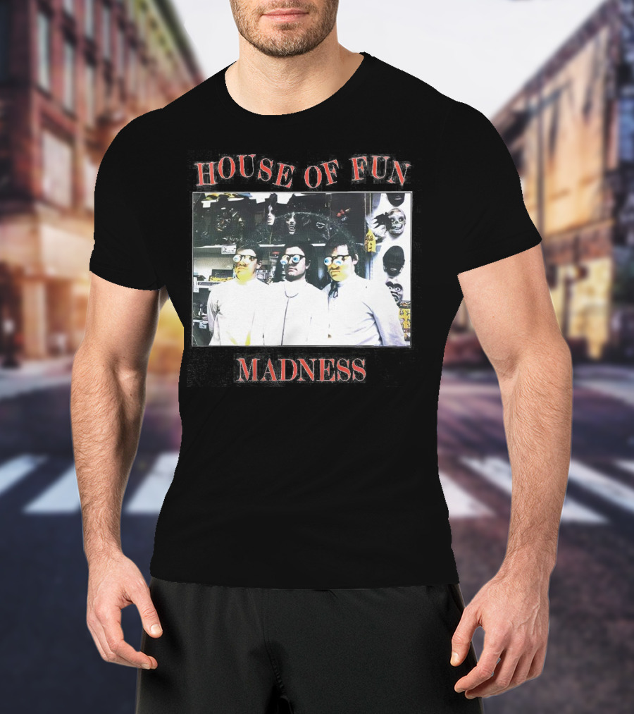 Madness House Of Fun 1980s Band Photo With Mask Collection T-Shirt