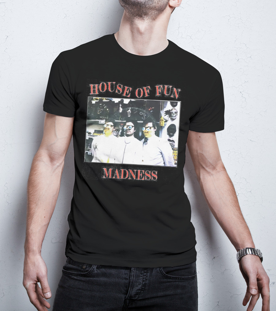 Madness House Of Fun 1980s Band Photo With Mask Collection T-Shirt