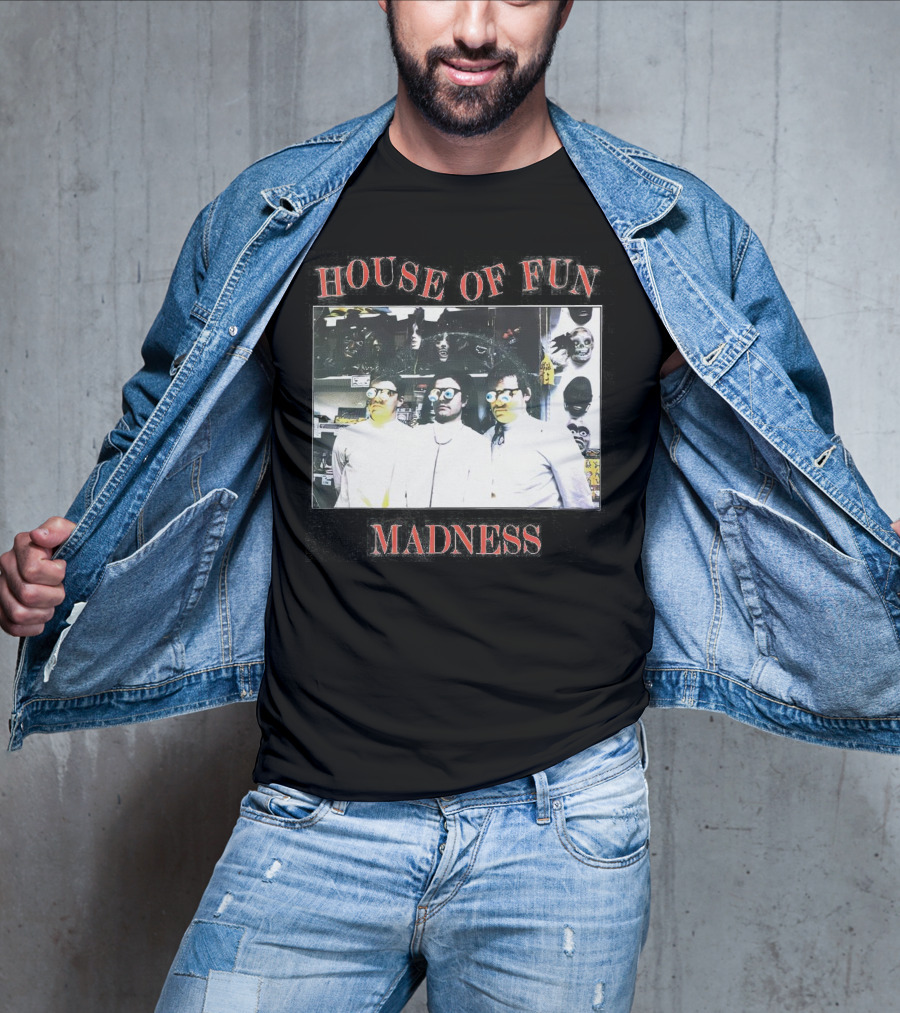 Madness House Of Fun 1980s Band Photo With Mask Collection T-Shirt