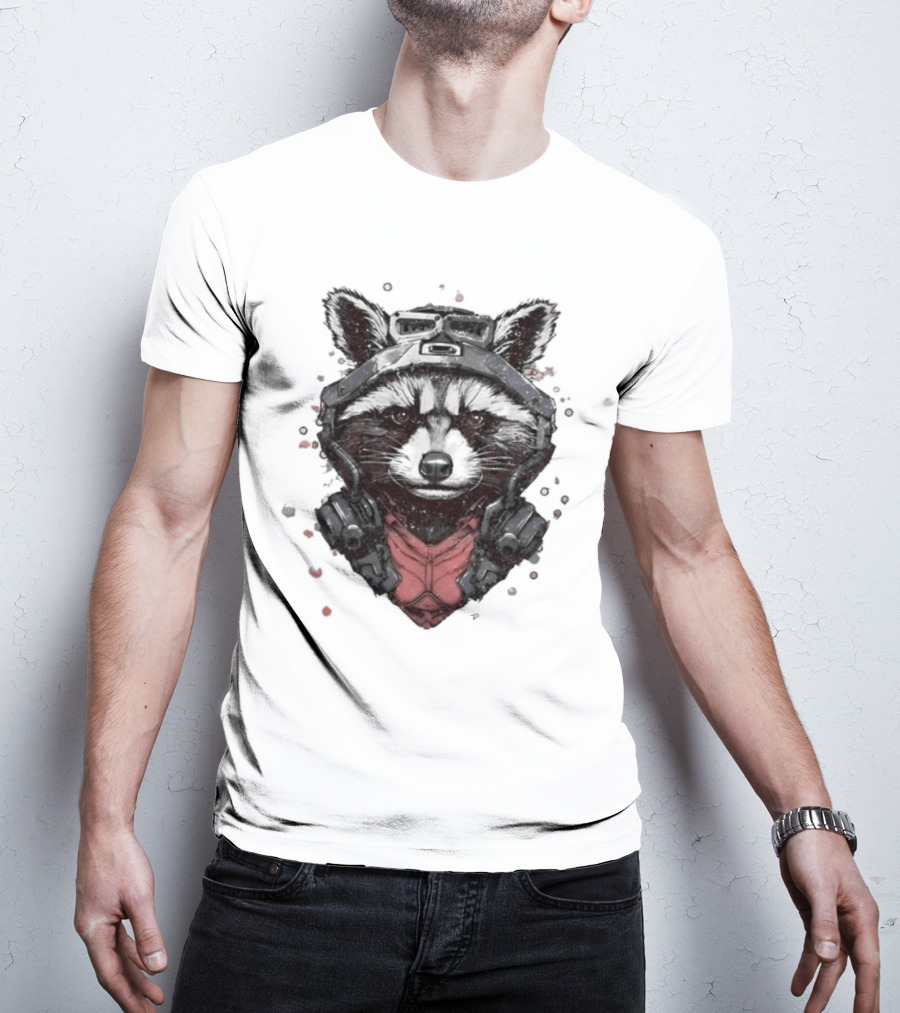 Rocket Raccoon Guardians Of The Galaxy Masked T-Shirt