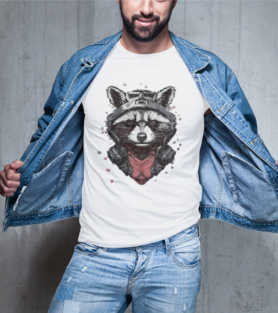 Rocket Raccoon Guardians Of The Galaxy Masked T-Shirt