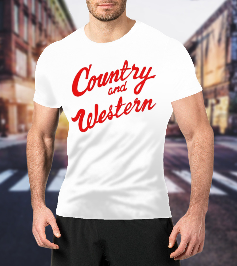 Country And Western Red Script T-Shirt