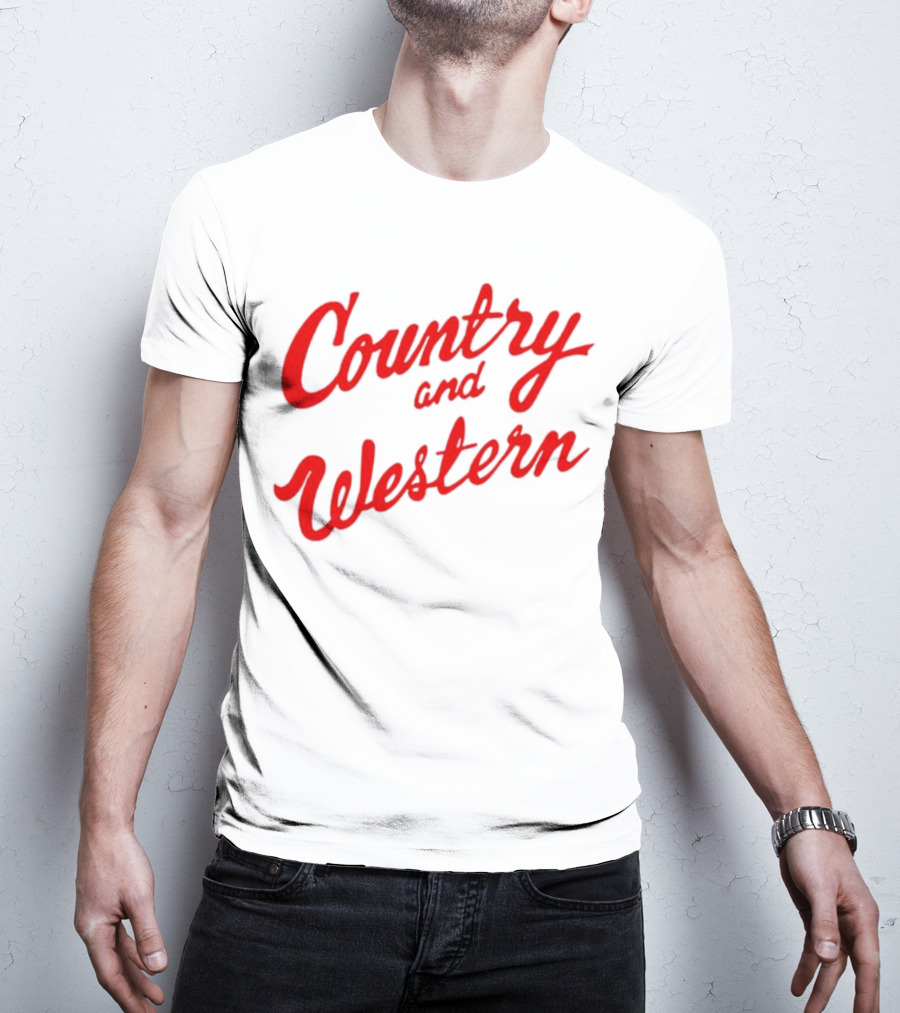 Country And Western Red Script T-Shirt