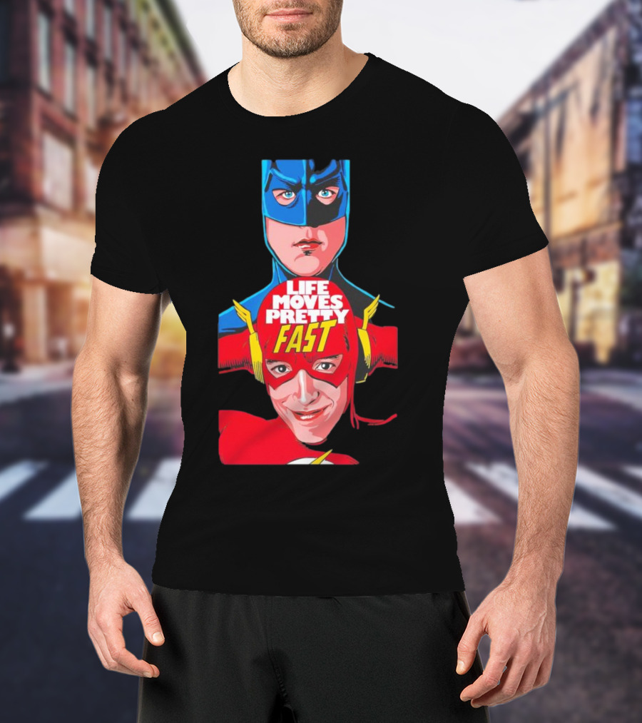 Life Moves Pretty Fast Batman And Flash Crossover T-Shirt