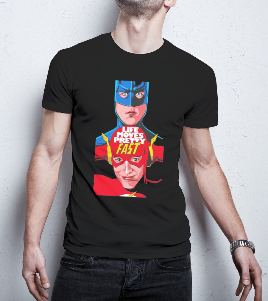 Life Moves Pretty Fast Batman And Flash Crossover T-Shirt