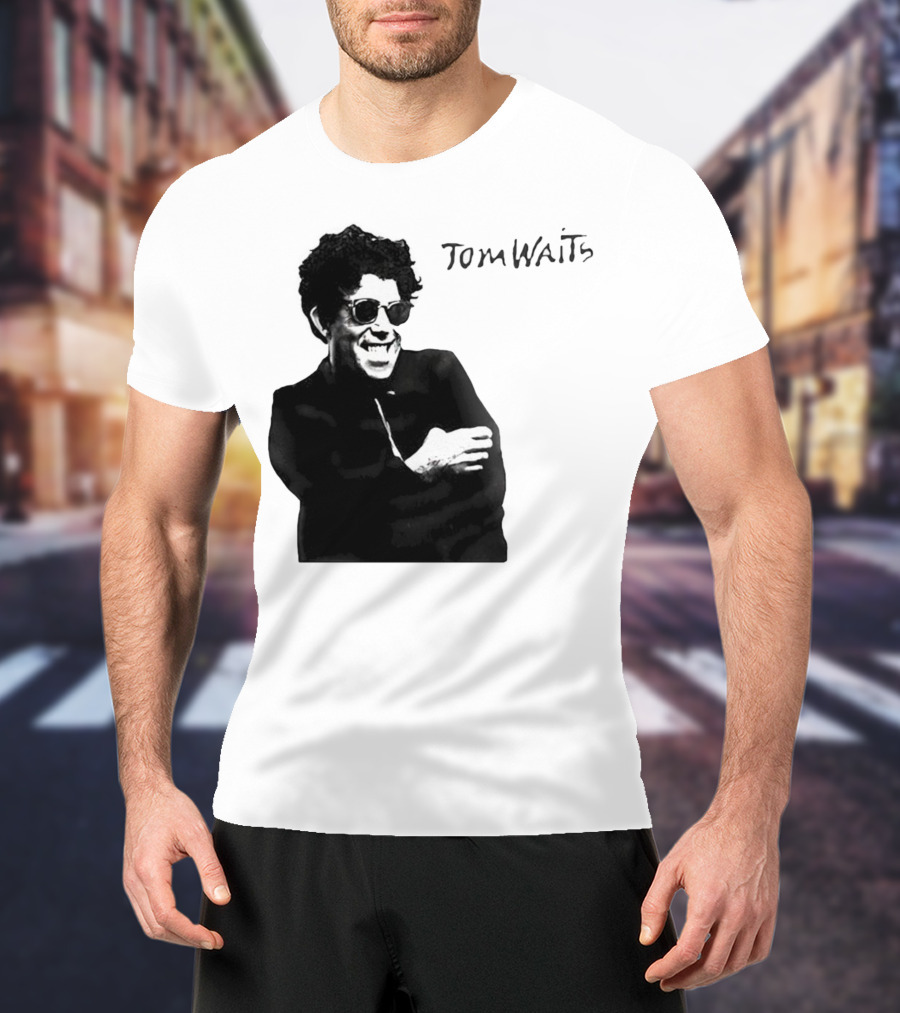 Tom Waits Black And White Sunglasses T-Shirt