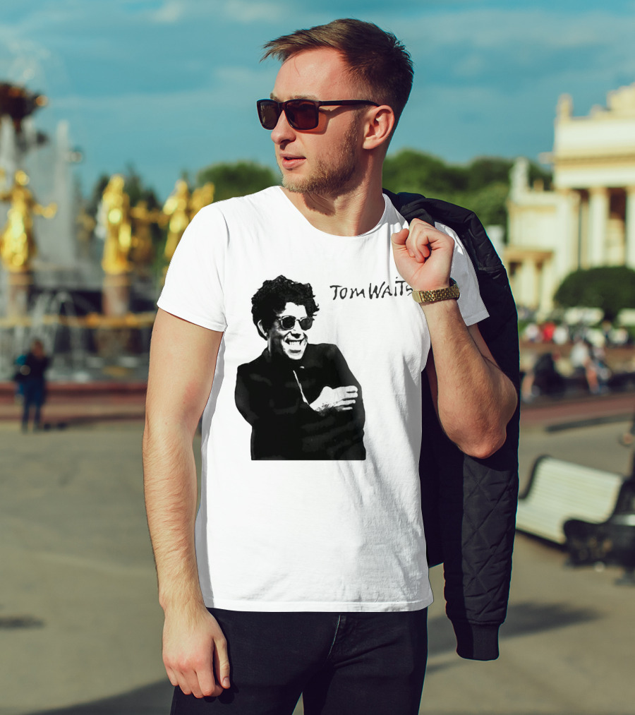 Tom Waits Black And White Sunglasses T-Shirt