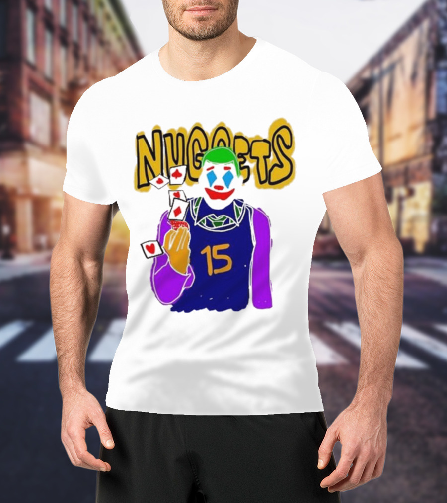 Nuggets Clown 15 Nikola Jokic Joker Basketball NBA T-Shirt