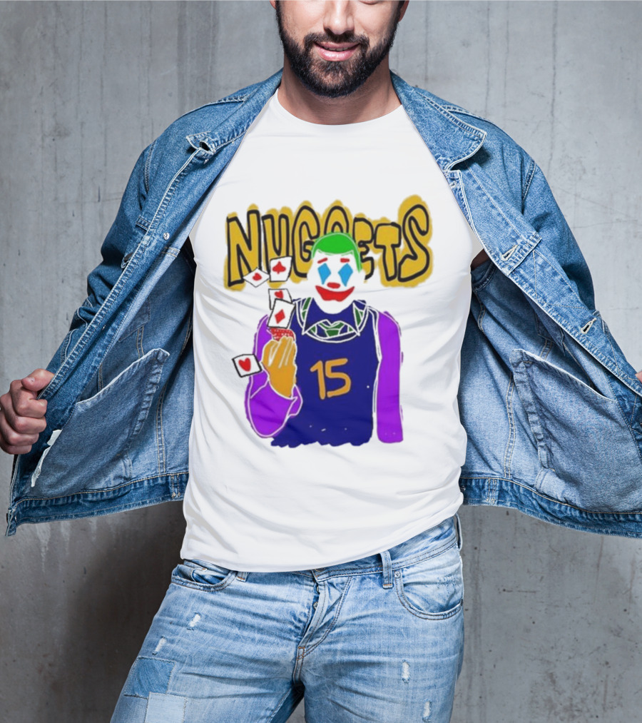 Nuggets Clown 15 Nikola Jokic Joker Basketball NBA T-Shirt