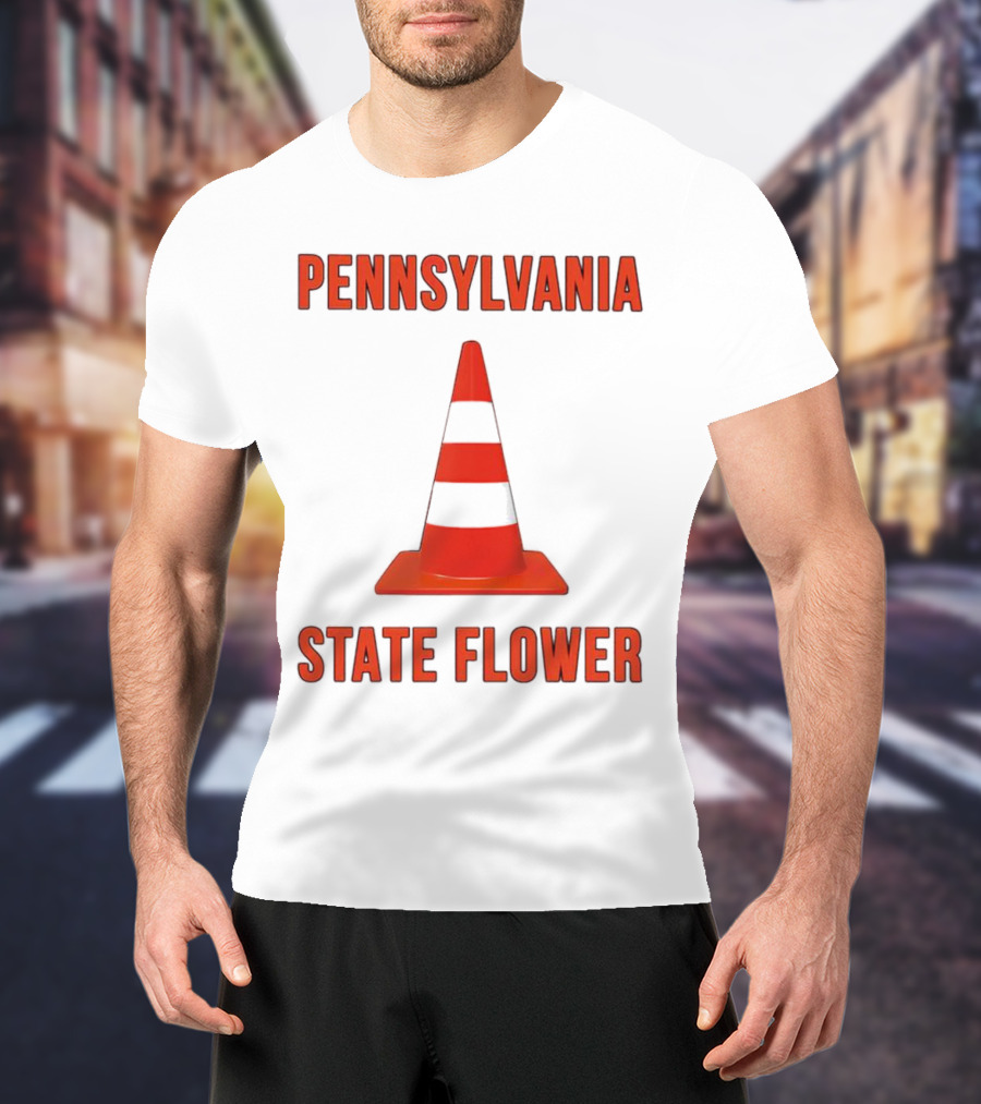 Pennsylvania State Flower Traffic Cone T-Shirt