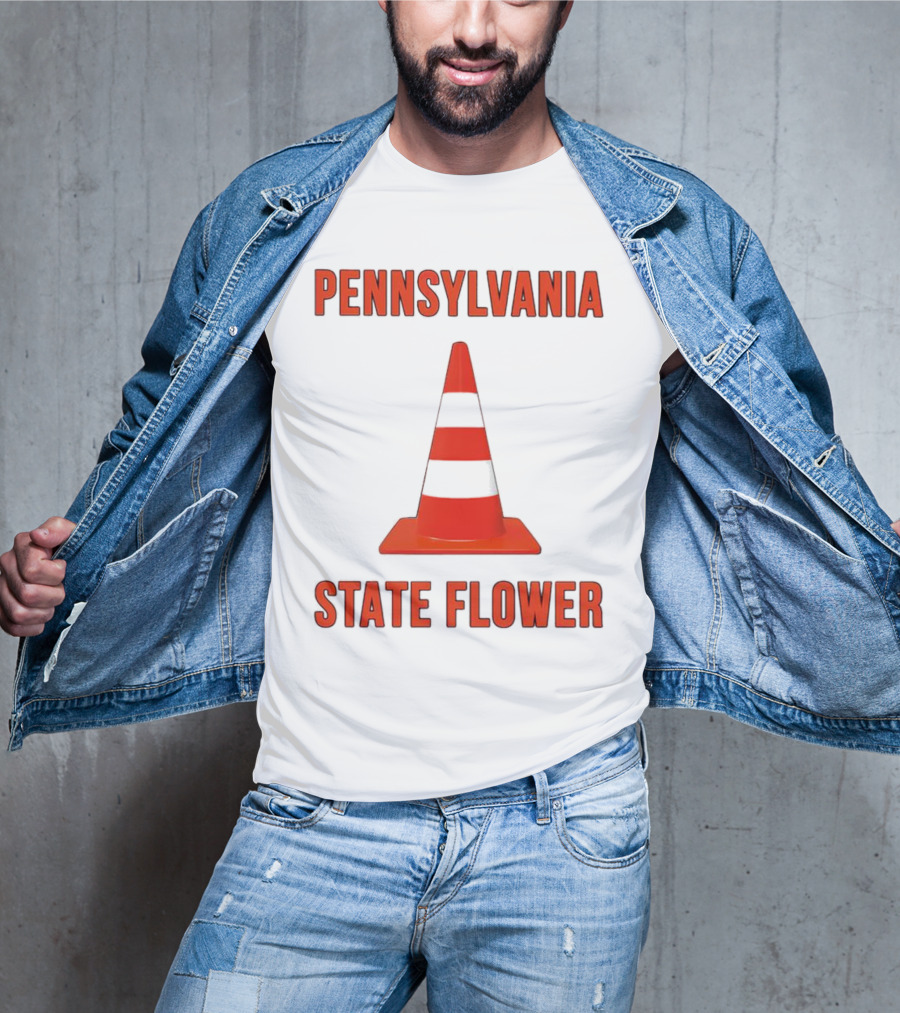 Pennsylvania State Flower Traffic Cone T-Shirt
