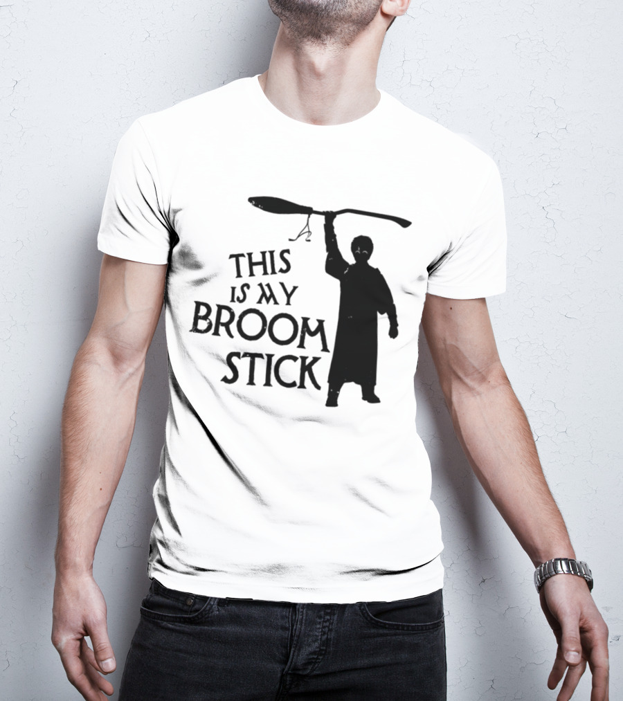 This Is My Broom Stick Silhouette Wizard T-Shirt