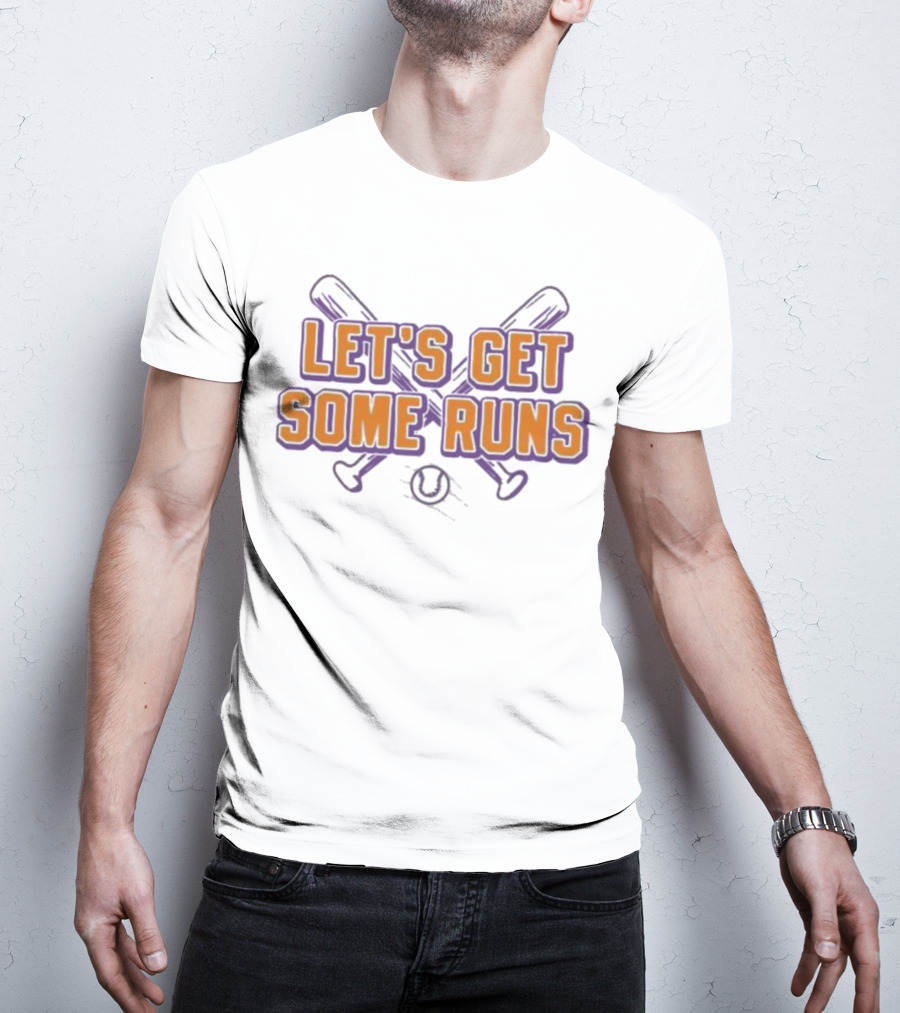 Clemson Tigers Let's Get Some Runs Baseball Bats And Ball T-Shirt
