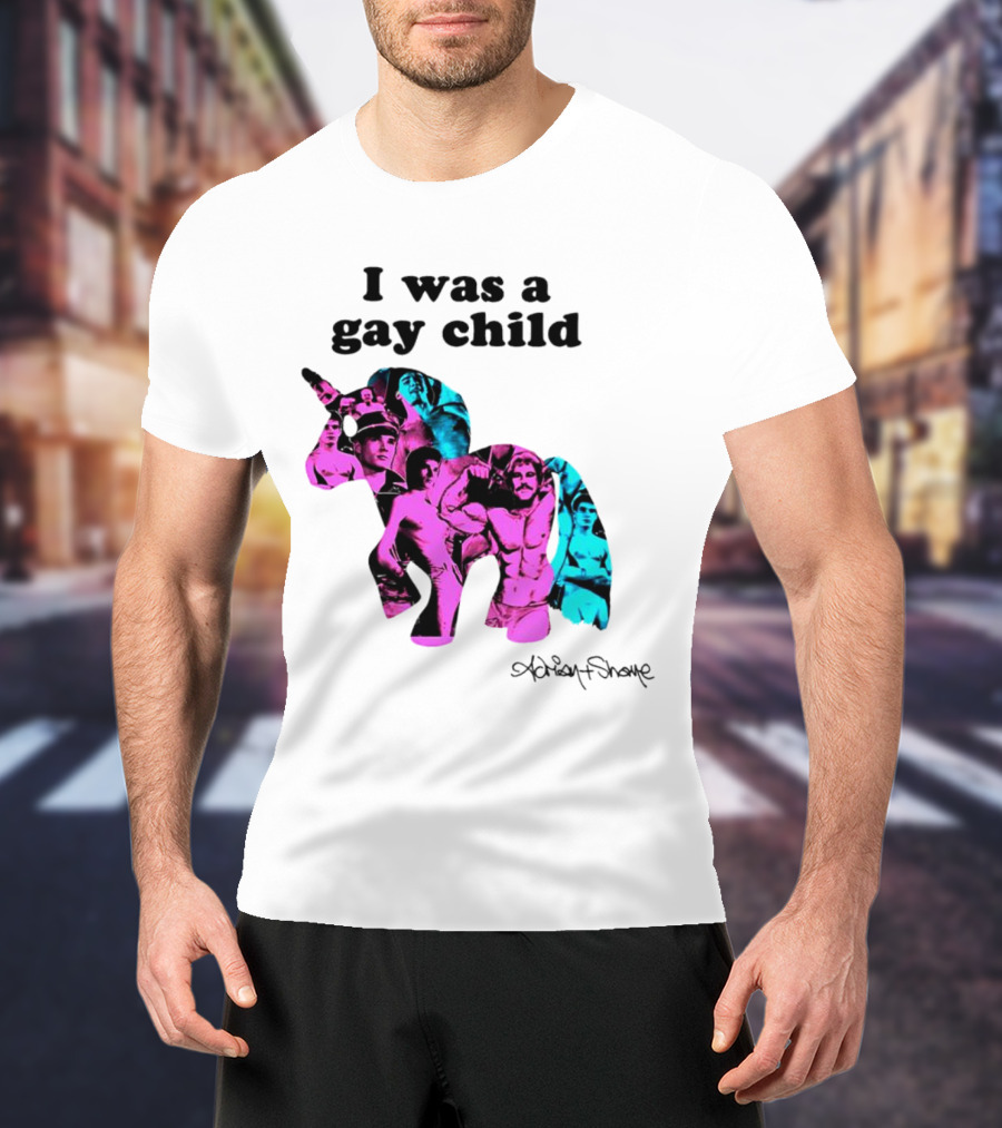 Adrian And Shane I Was A Gay Child Unicorn Collage T-Shirt