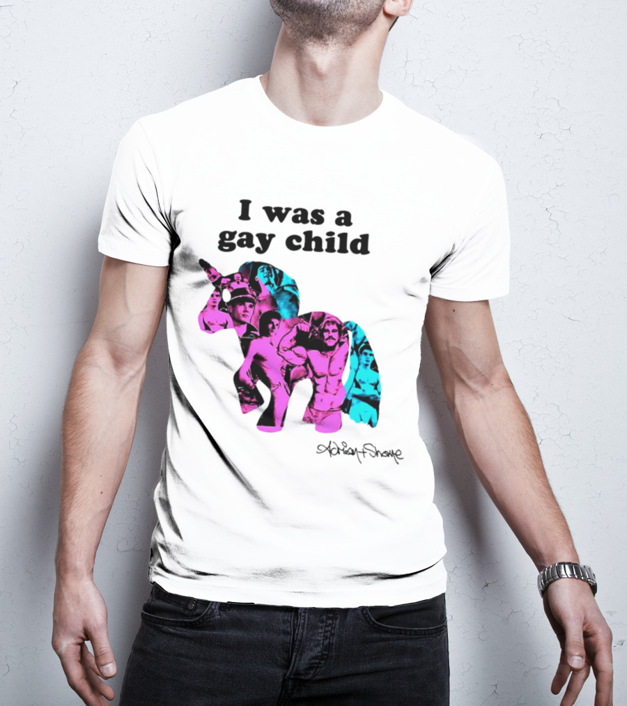 Adrian And Shane I Was A Gay Child Unicorn Collage T-Shirt