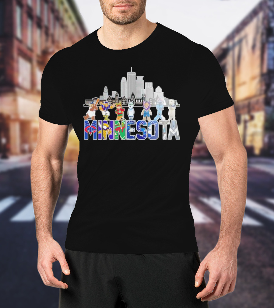 Minnesota Sports City Mascots Skyline T-Shirt
