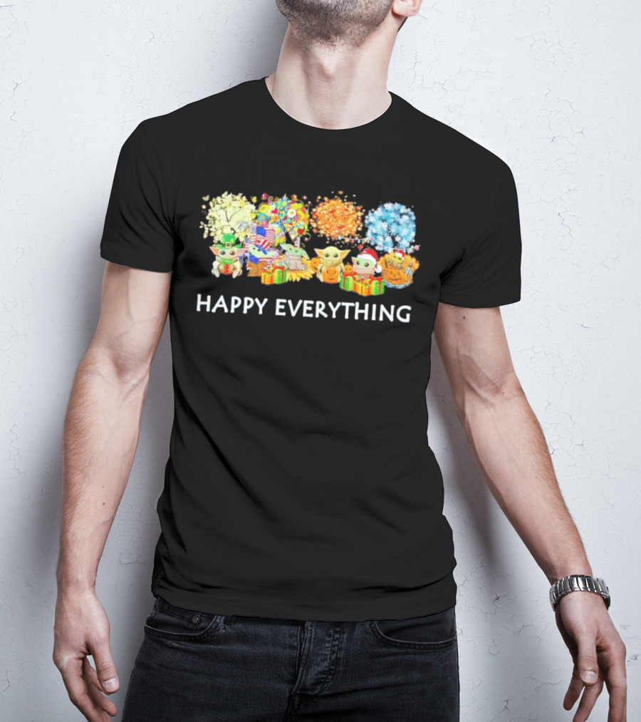 Baby Yoda Happy Everything Holiday T-Shirt