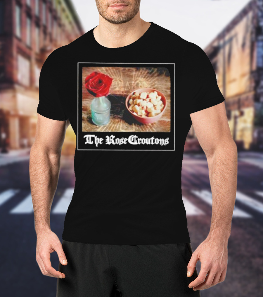 The Rose Croutons Gothic Retro Style Vase Debonair Blossom Bread Bowl T-Shirt