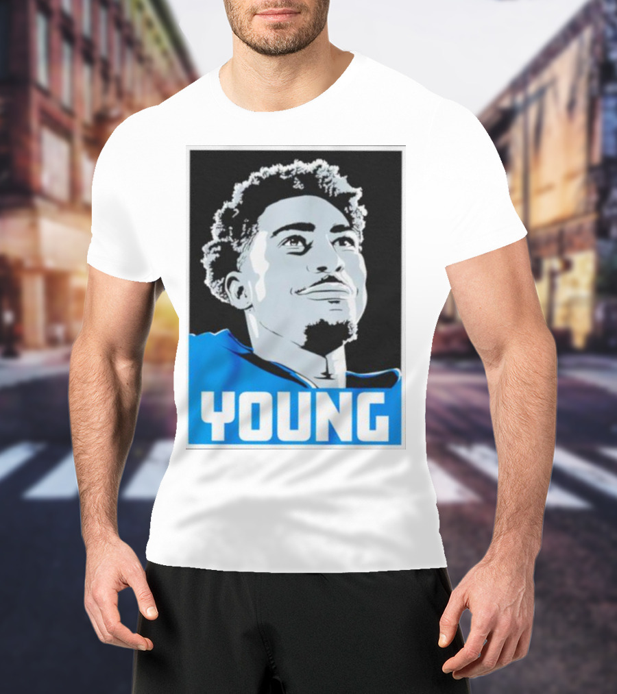 Bryce Young Football Portrait Black And Blue Young T-Shirt