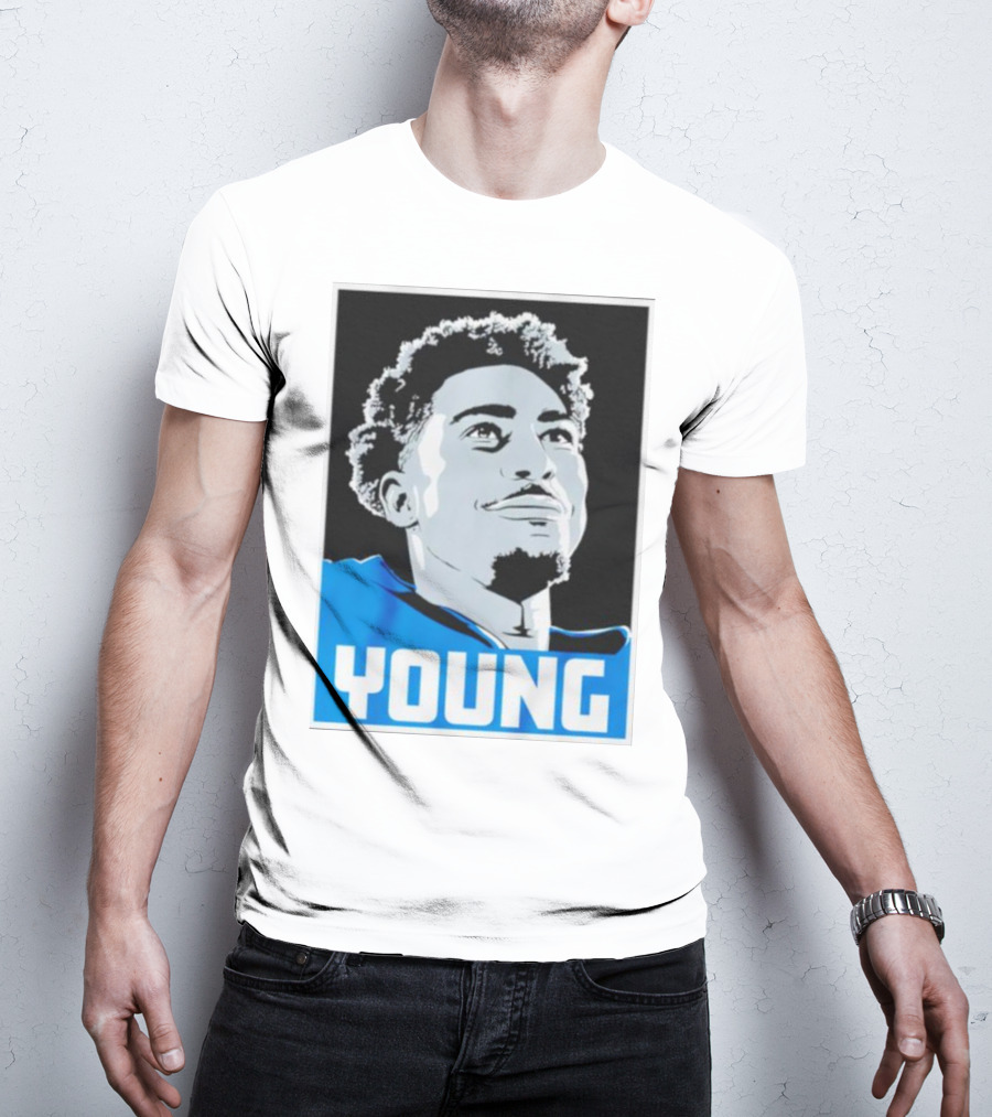 Bryce Young Football Portrait Black And Blue Young T-Shirt