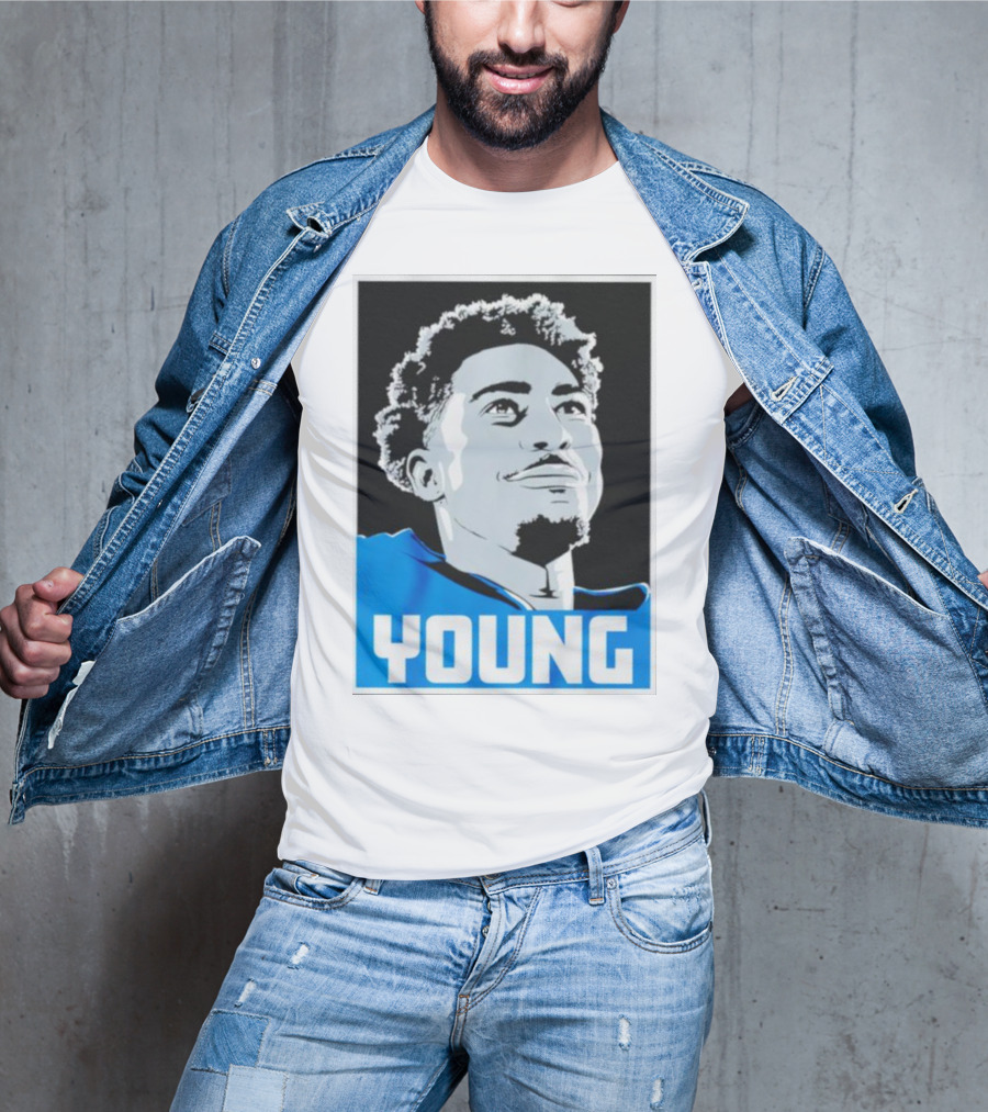Bryce Young Football Portrait Black And Blue Young T-Shirt