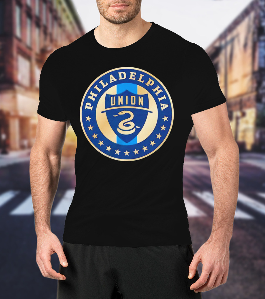Philadelphia Union Soccer Team Emblem With Stars And Coiled Snake T-Shirt