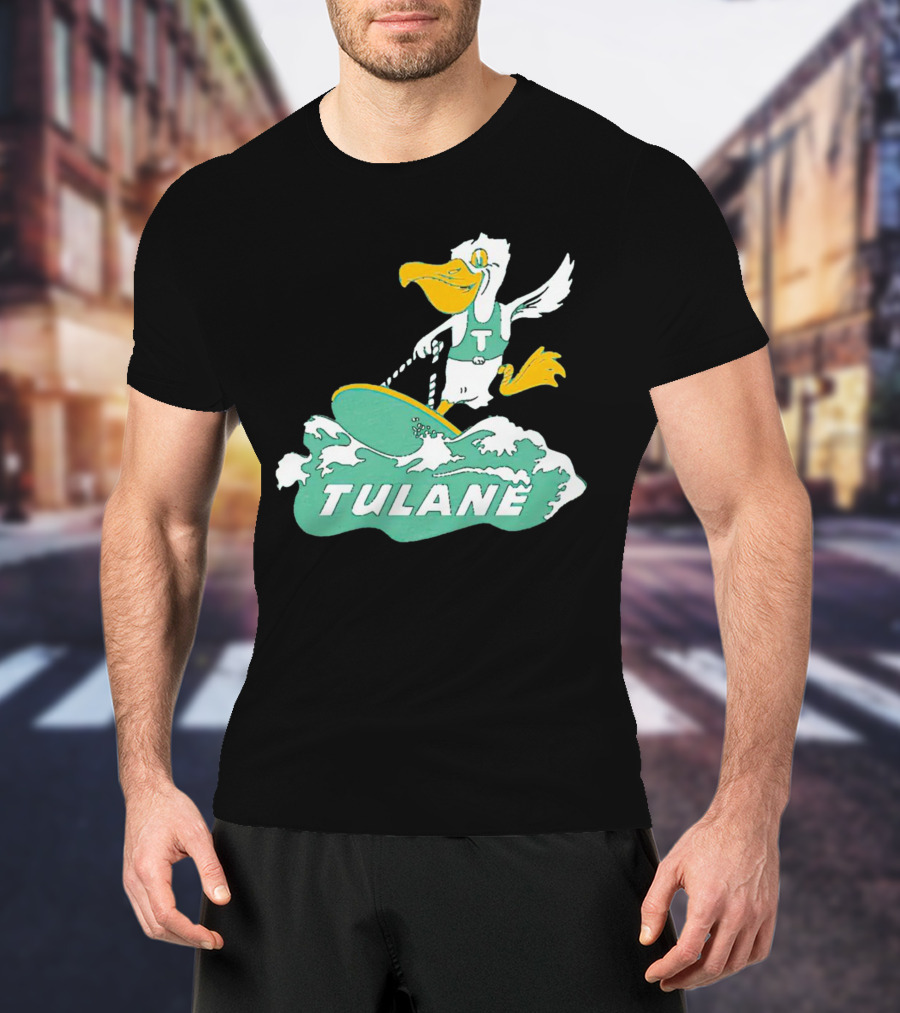 Tulane Green Wave Surfing Pelican Vintage T-Shirt