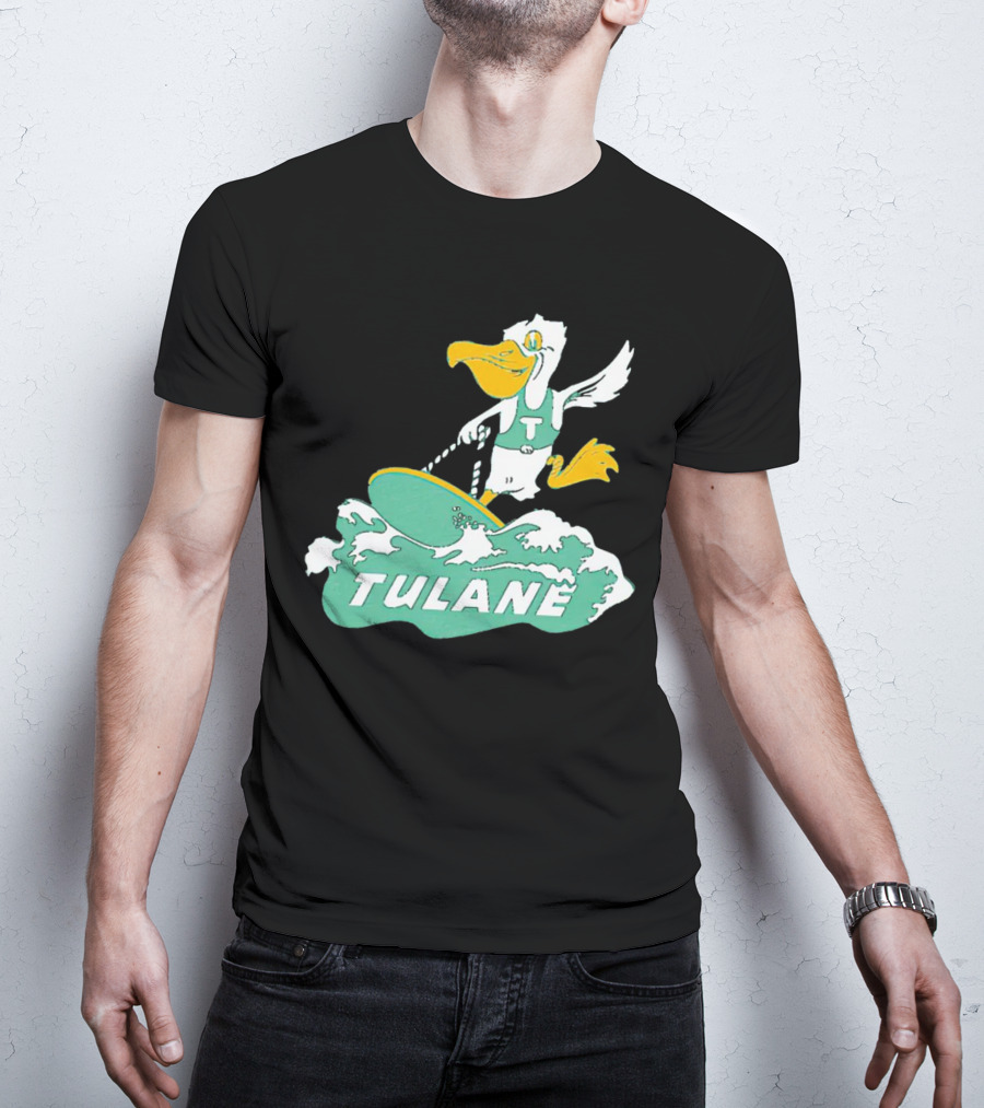 Tulane Green Wave Surfing Pelican Vintage T-Shirt