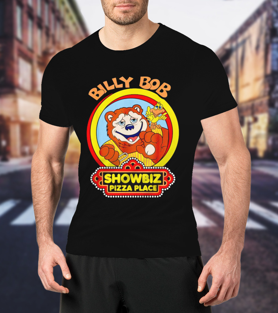 Billy Bob Showbiz Pizza Place Animated Bear And Bird T-Shirt