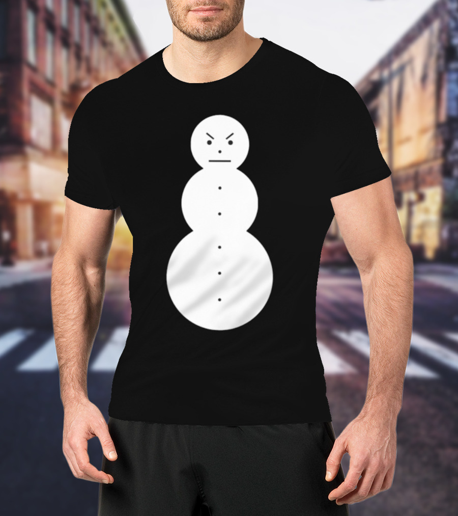 Snowman Annoyed Face Expression T-Shirt