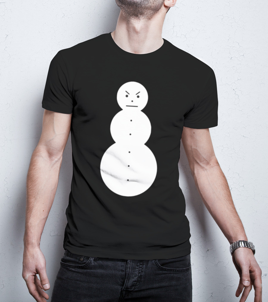 Snowman Annoyed Face Expression T-Shirt