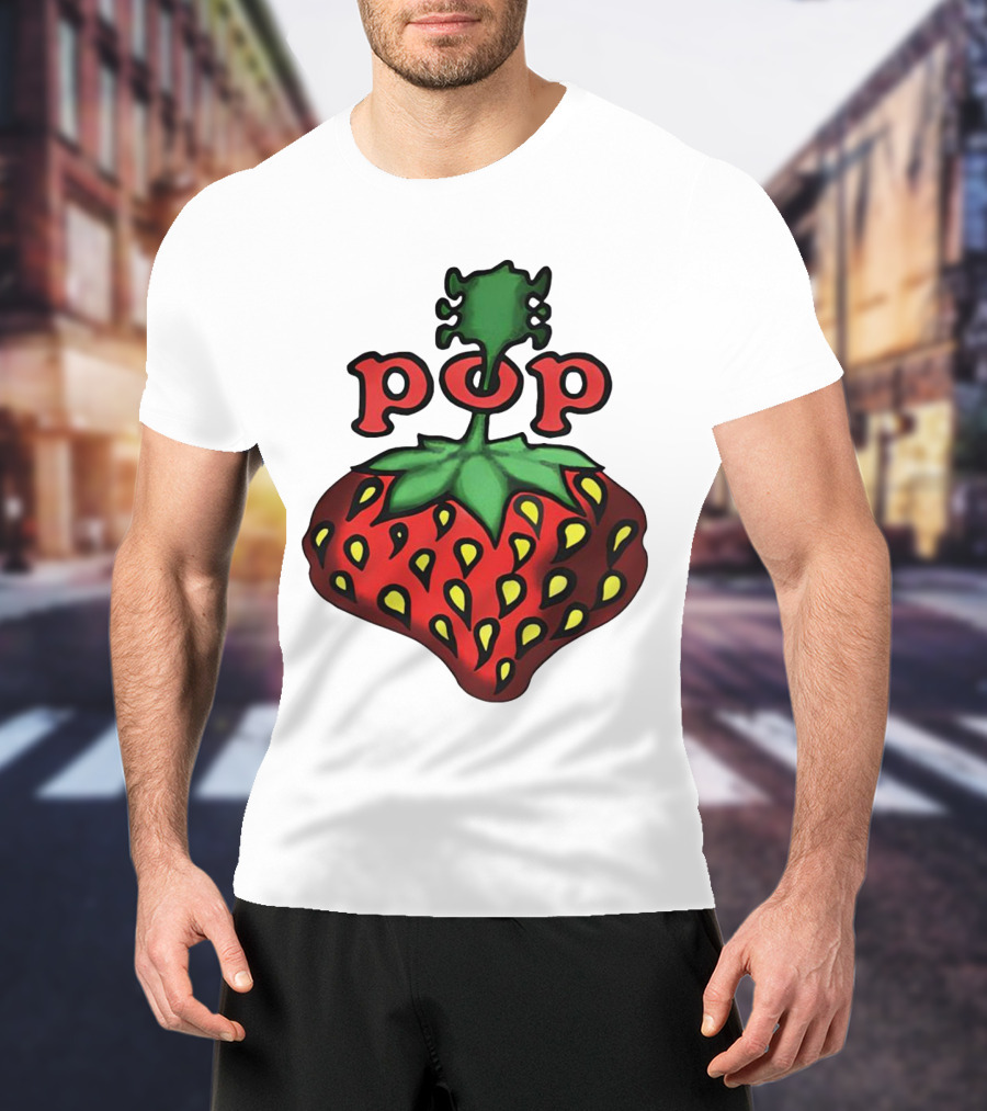 Strawberry Fields Pop Festival Logo With Strawberry T-Shirt