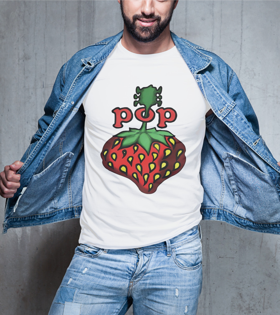 Strawberry Fields Pop Festival Logo With Strawberry T-Shirt