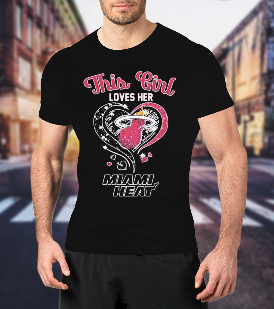 This Girl Loves Her Miami Heat Heart T-Shirt