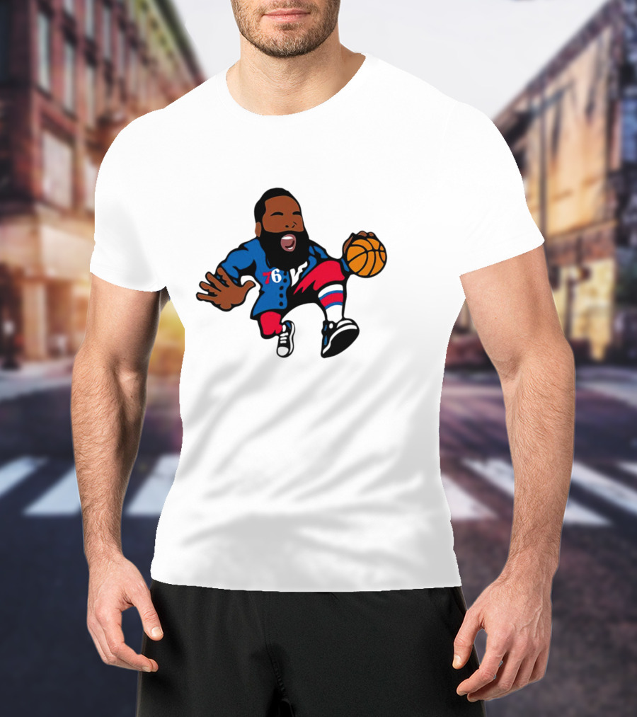 James Harden Cartoon 76 Basketball Philadelphia T-Shirt