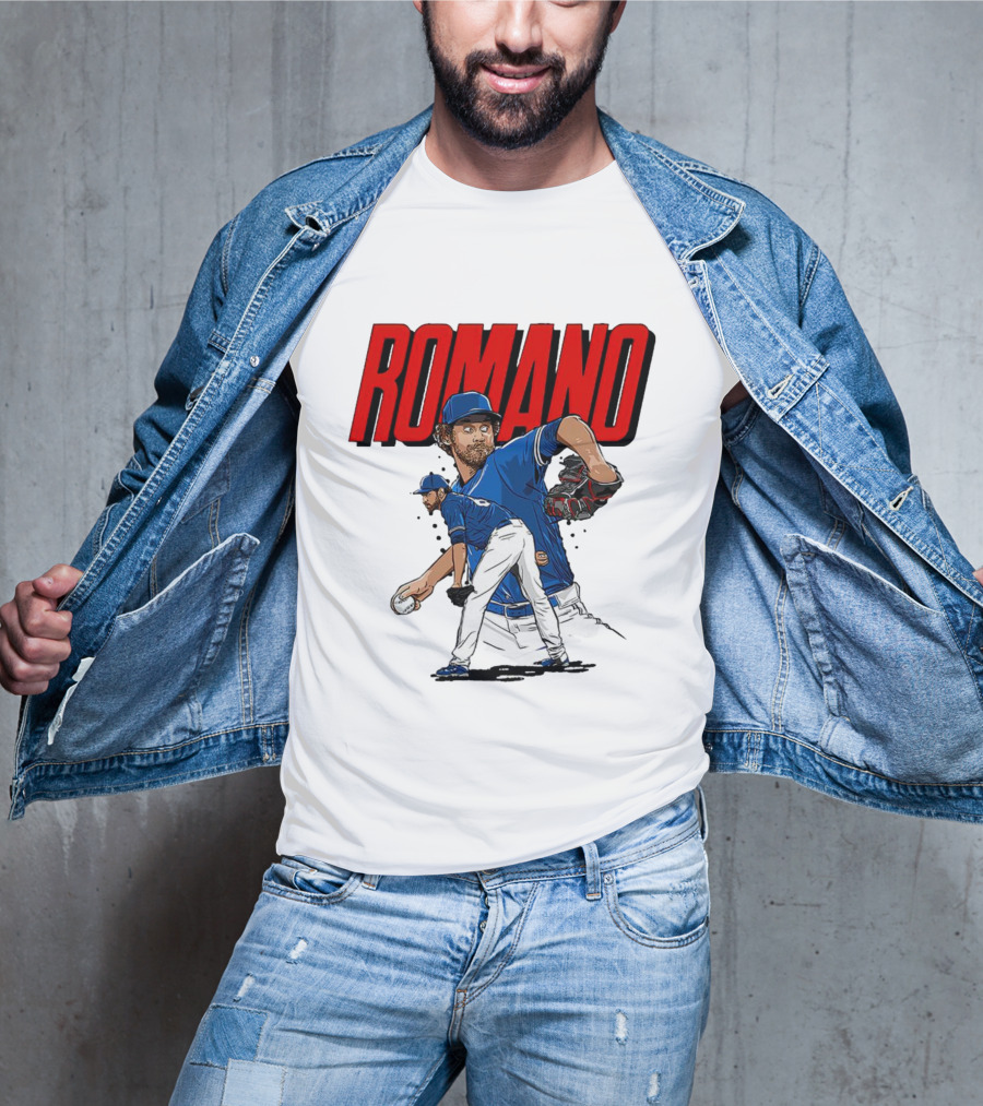 ROMANO Toronto Blue Jays Pitcher Baseball Action T-Shirt