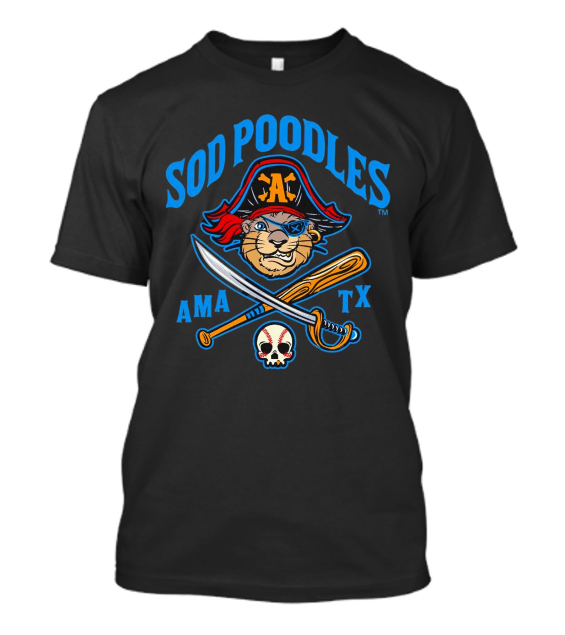 Amarillo Sod Poodles Pirate AMA TX T-Shirt