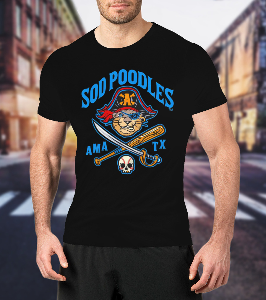 Amarillo Sod Poodles Pirate AMA TX T-Shirt