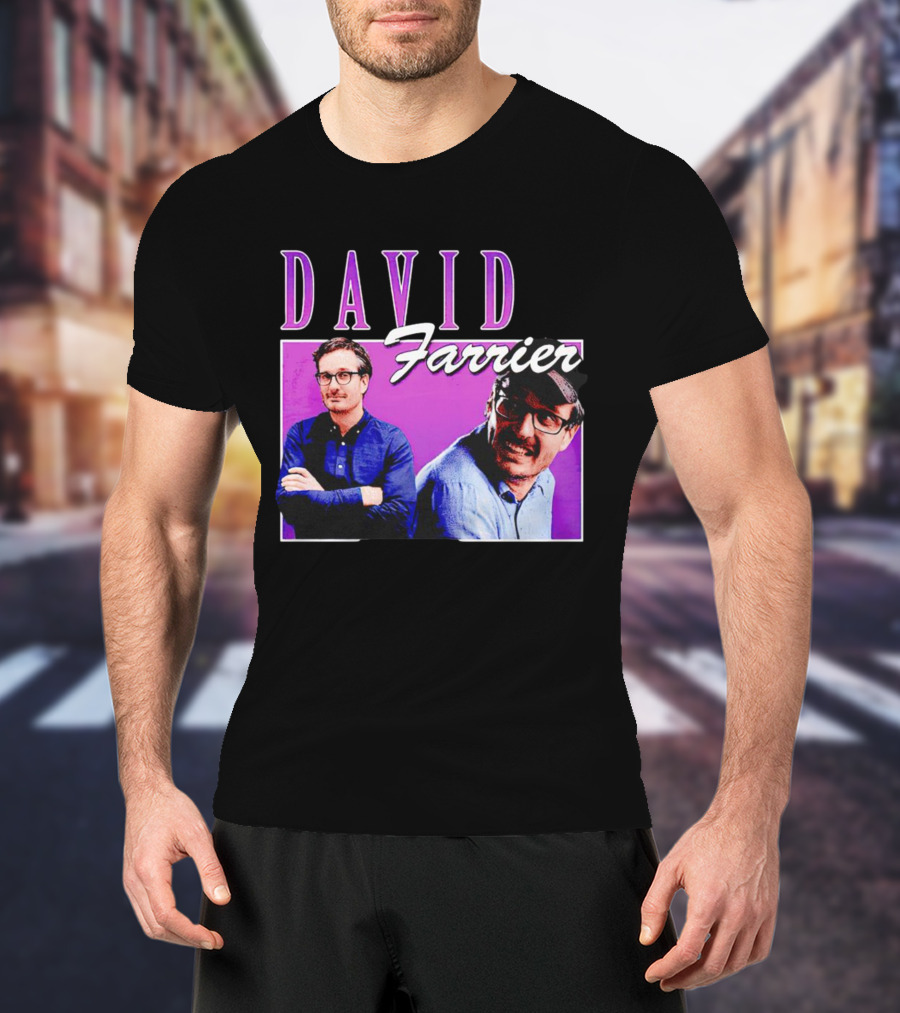 David Farrier Purple Retro Double Image T-Shirt