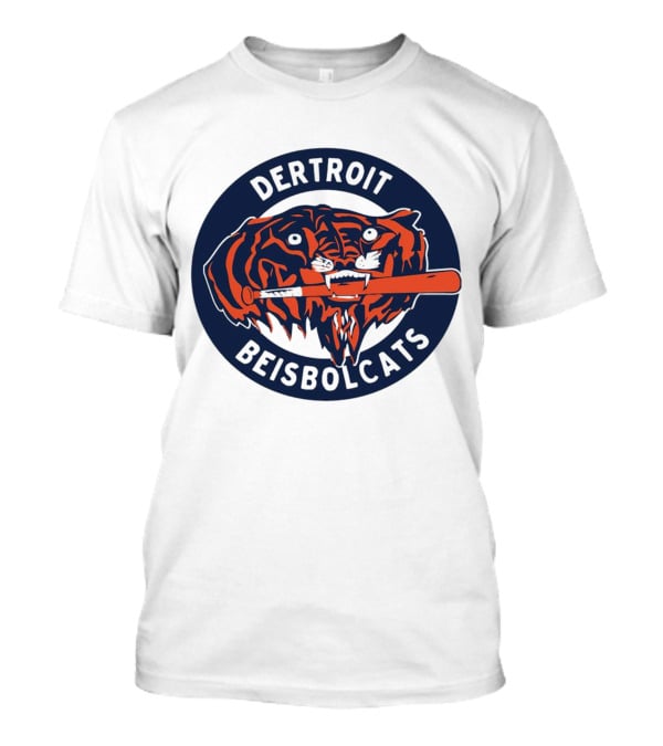 Dertroit Beisbolcats Tiger Logo With Baseball Bat T-Shirt