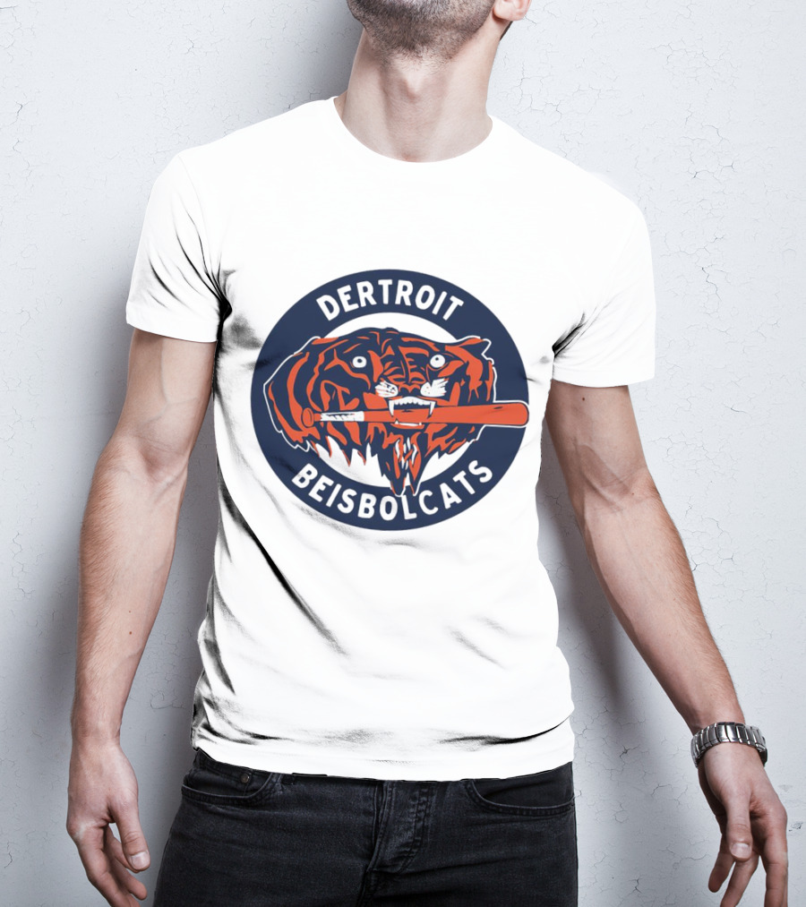 Dertroit Beisbolcats Tiger Logo With Baseball Bat T-Shirt