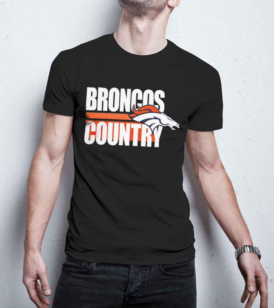 Denver Broncos Country Logo Blitz Essential T-Shirt