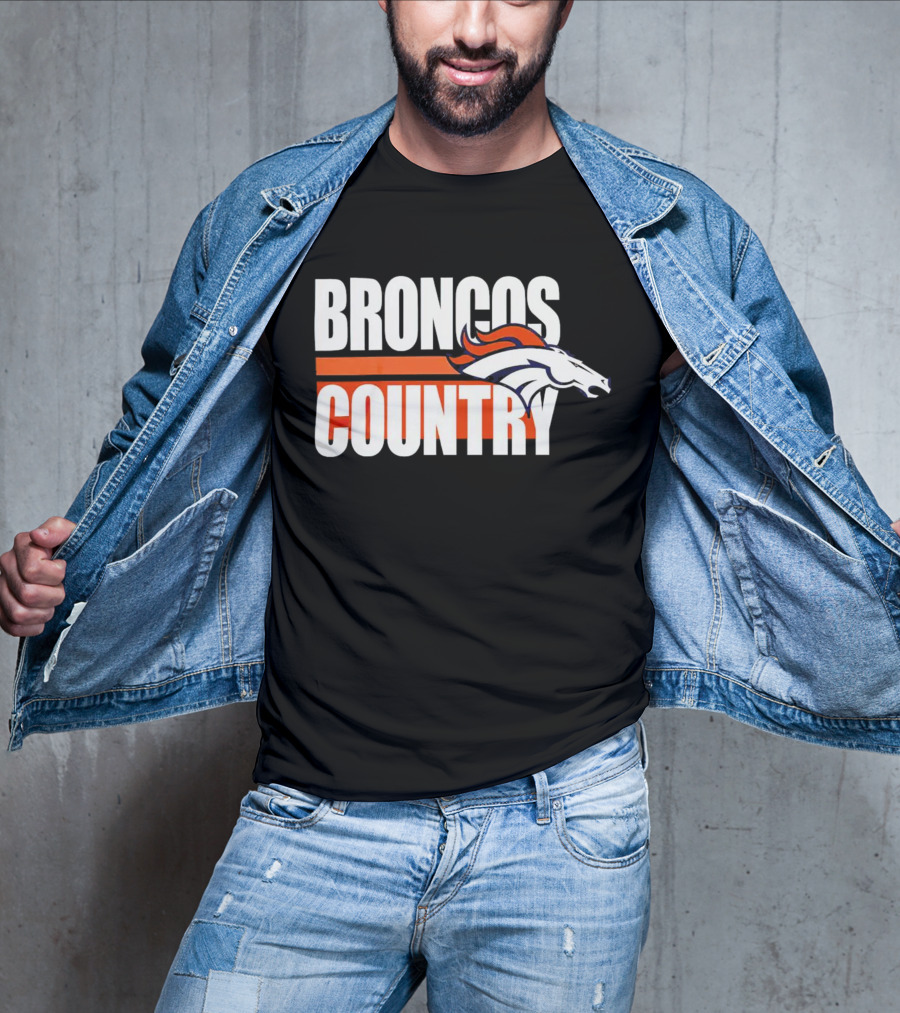Denver Broncos Country Logo Blitz Essential T-Shirt
