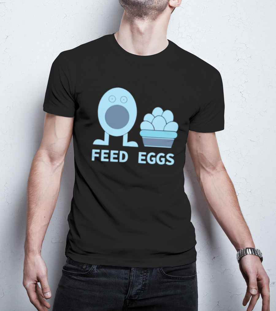 FEED EGGS Fun Cartoon Basket T-Shirt